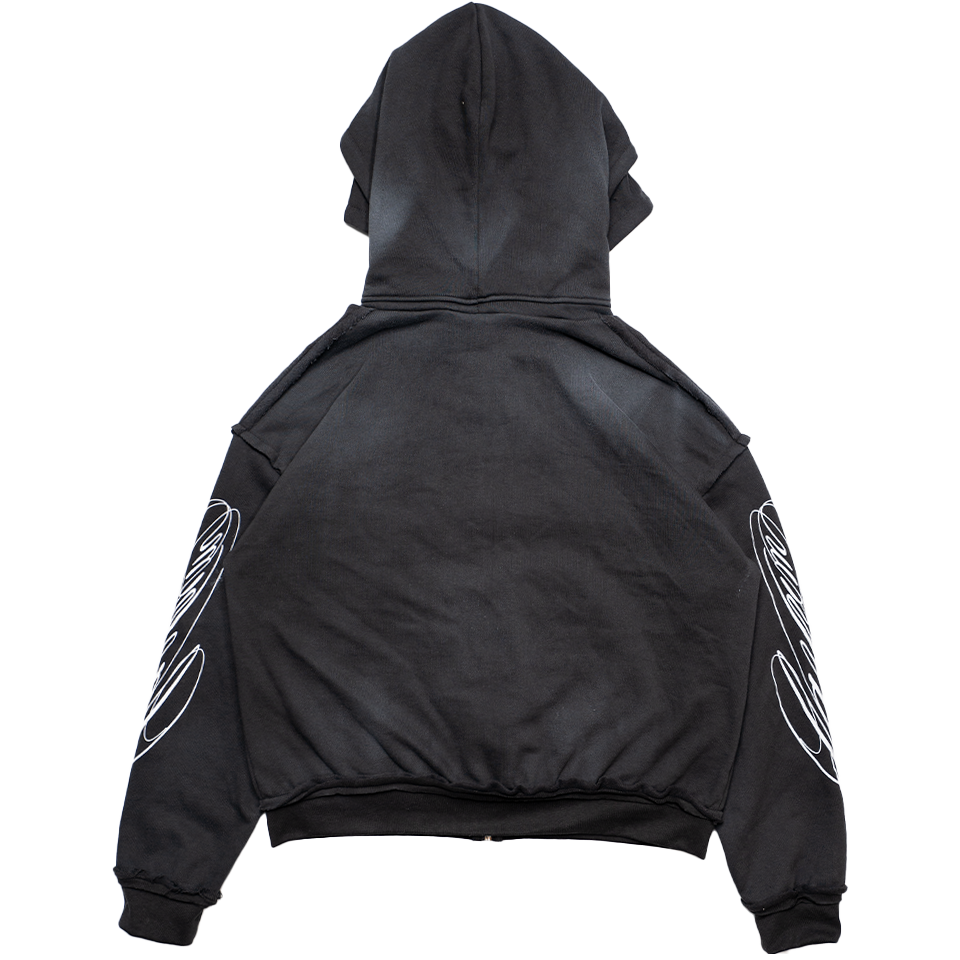 D26-DOUBLE HOOD ZIP-UP